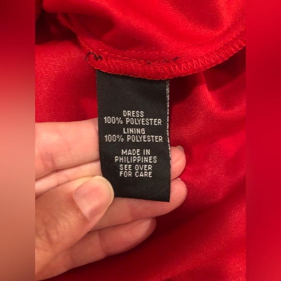 By & By red dress with thin straps and elastic waist, Xl - Picture 4 of 13